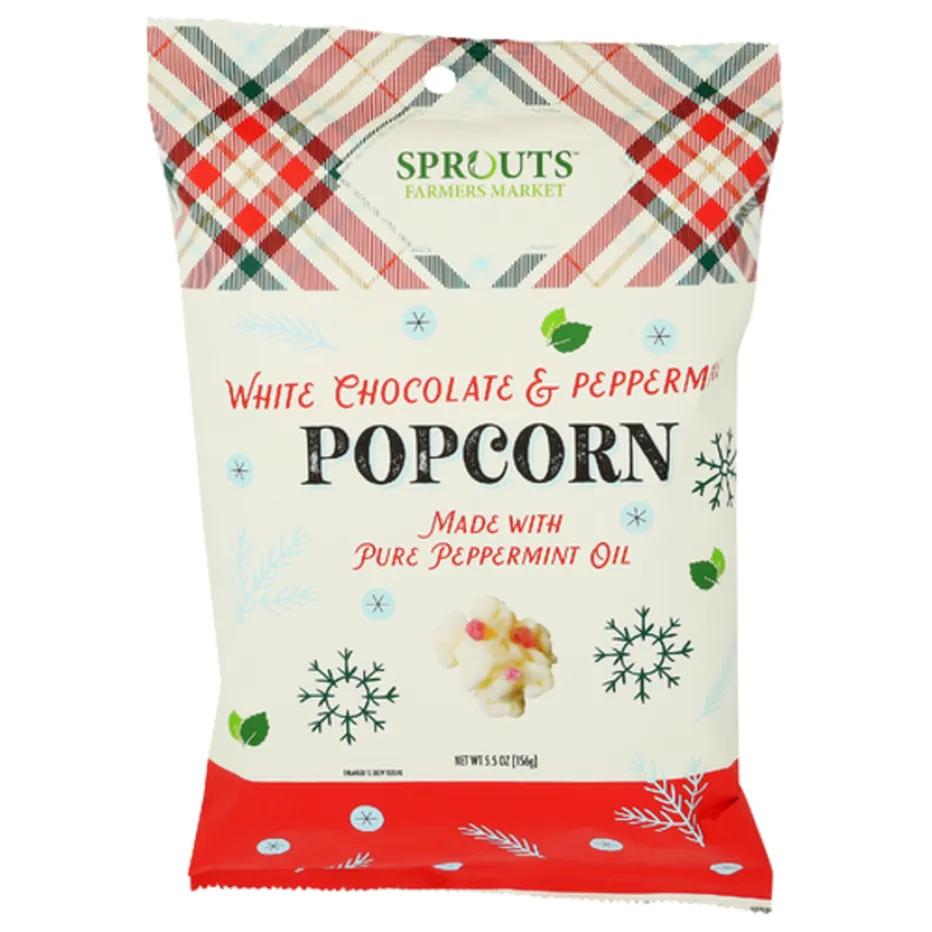 White chocolate and peppermint popcorn