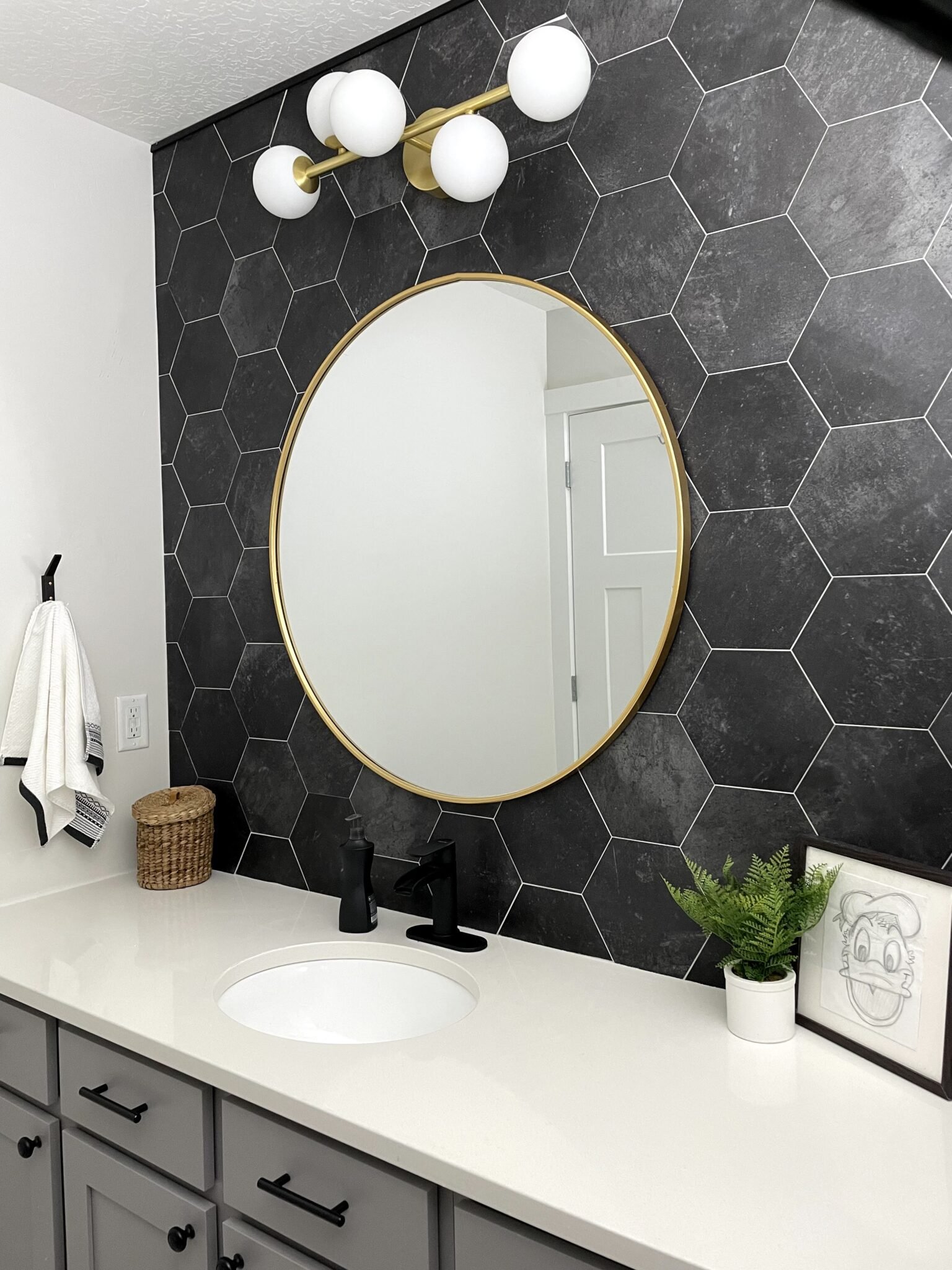 Updating My Kids' Bathroom Tile on a Budget - SPetrichHome
