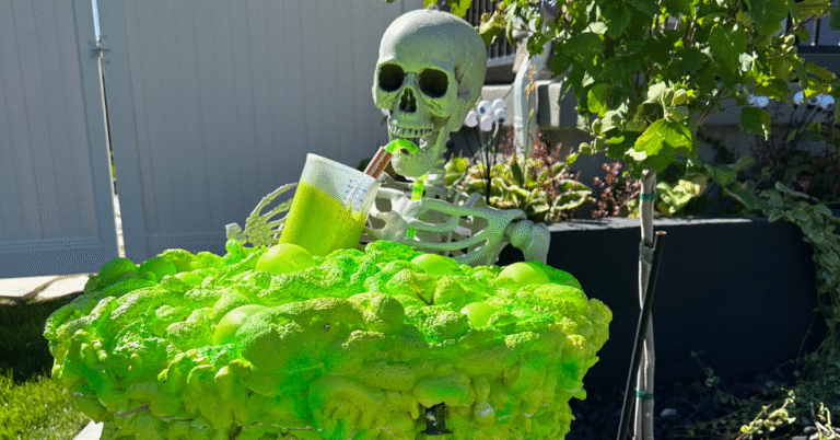 Toxic waste skeleton yard display