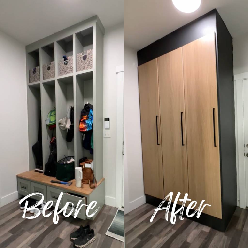 Mudroom Lockers Before and After