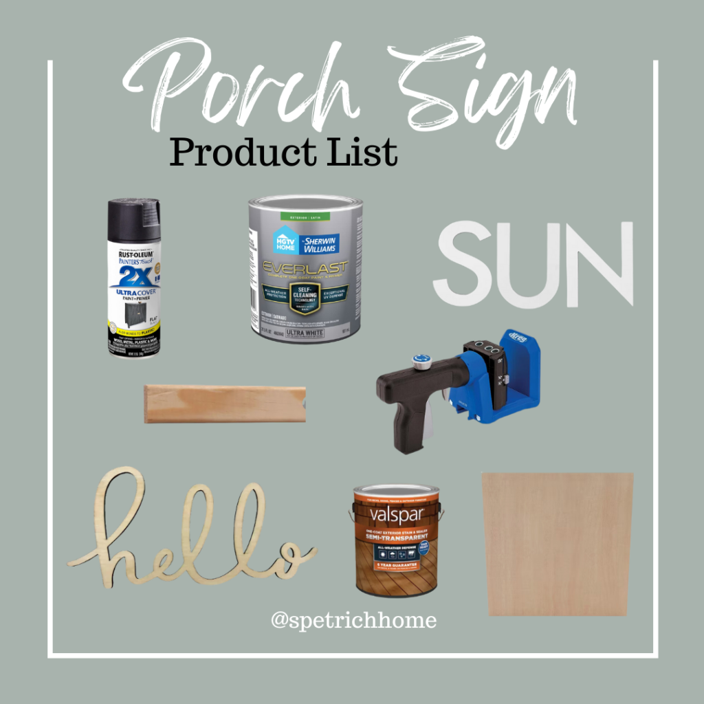 Porch Sign Supplies
