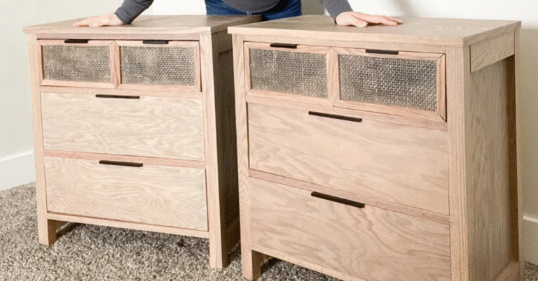 DIY nightstand in light oak