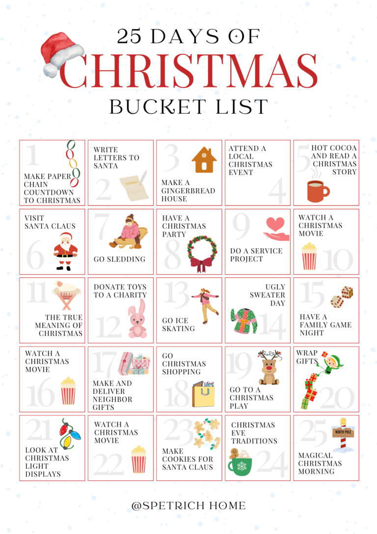 25 days of Christmas Bucket List Spetrich Home