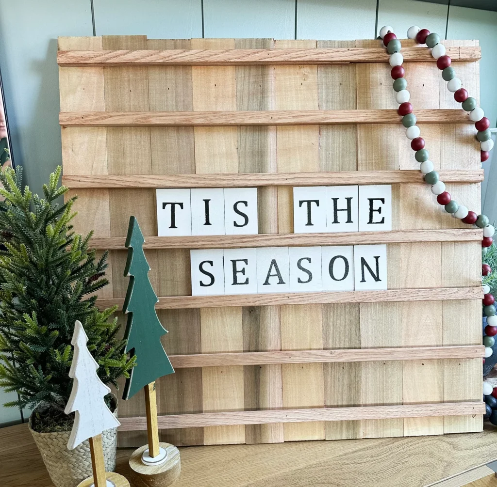 DIY Letter Board reading Tis the Season