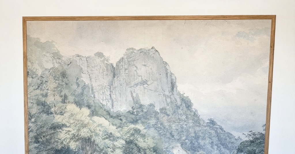 This image shows a peel-and-stick wallpaper mural.