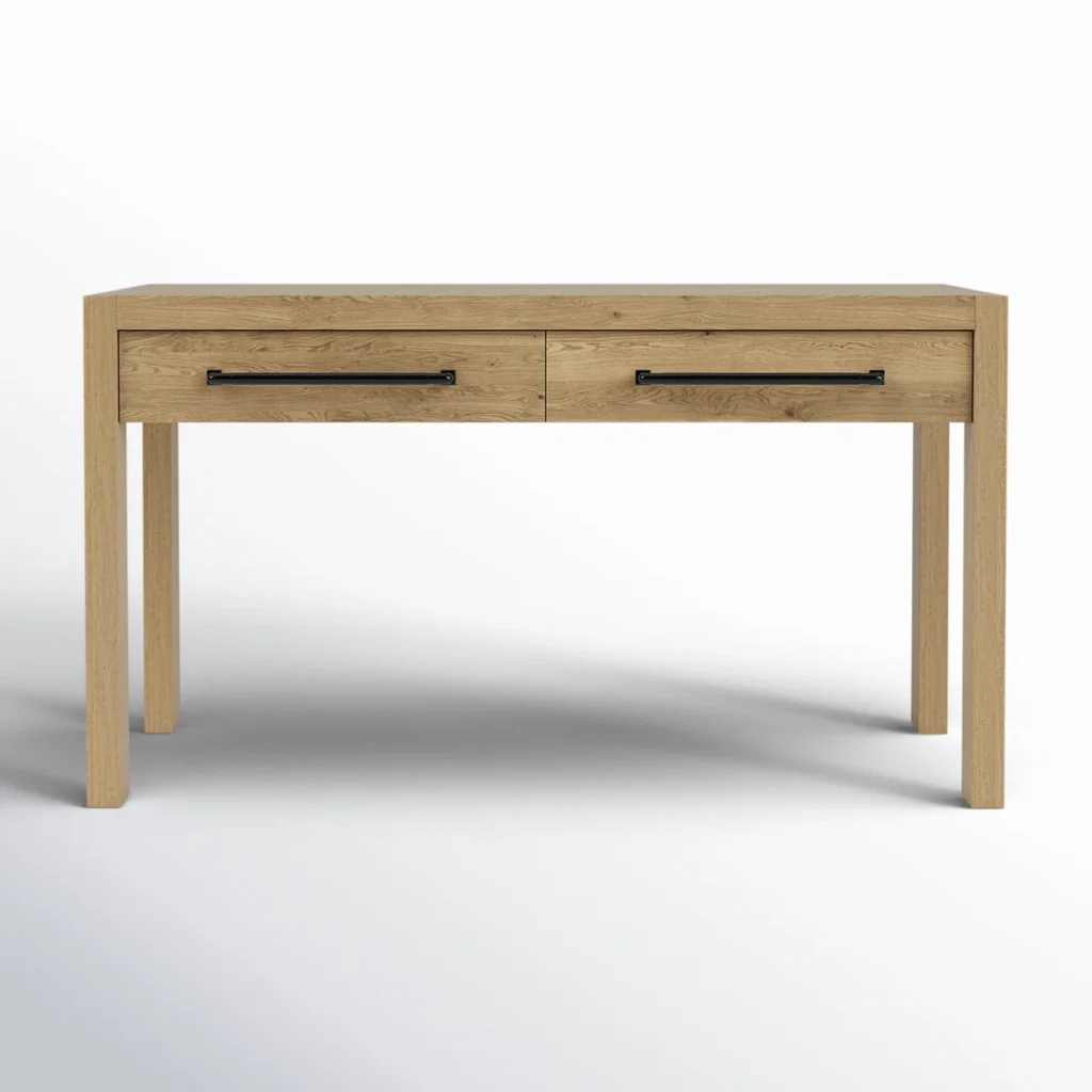 Home Office Decor ideas: a sleek light oak desk