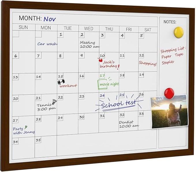 Family organization hacks - whiteboard calendar
