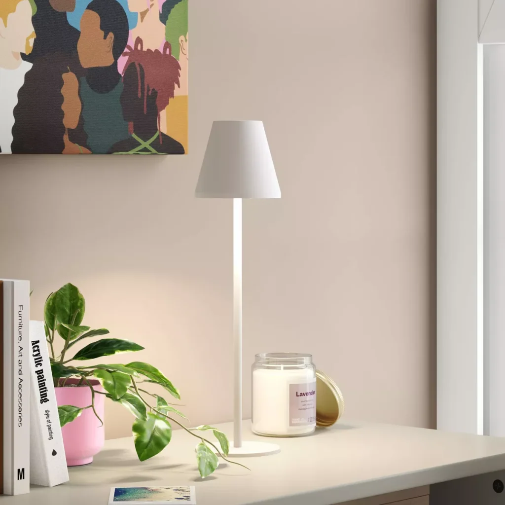 A rechargeable cordless lamp is great for late-night studying