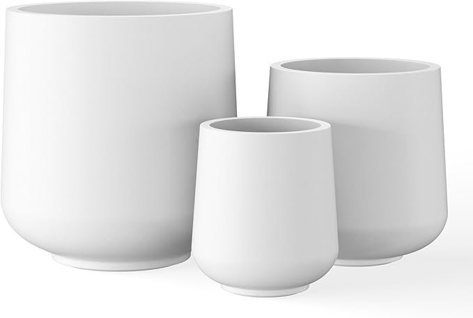 White concrete planters
