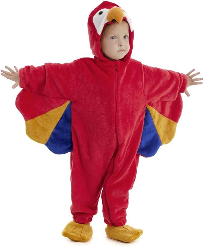 Parrot as part of pirate family Halloween costume