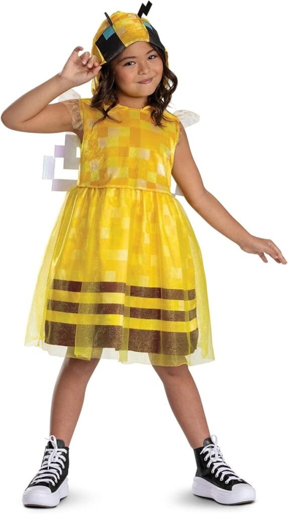 Girls' Bee Minecraft family Halloween costume