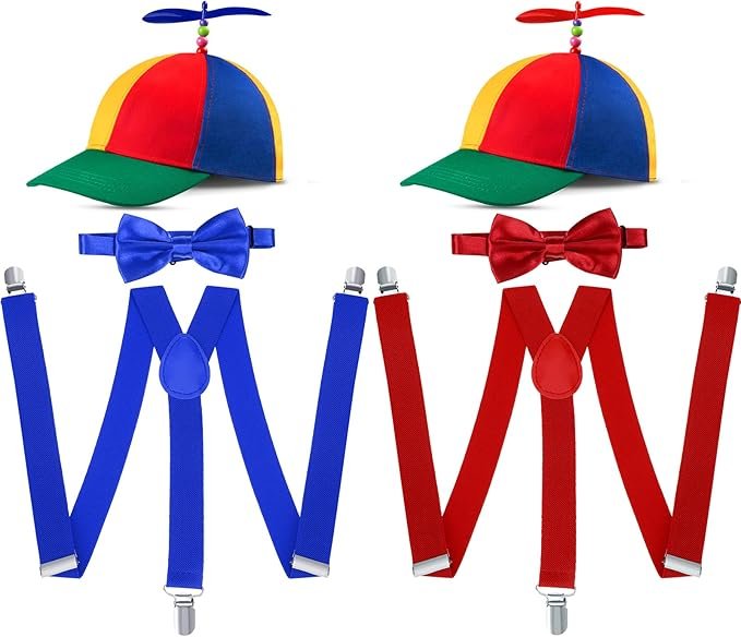 Tweedledee and Tweedledum suspenders and hats