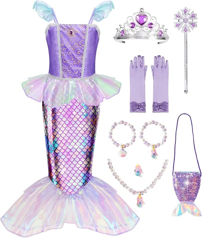 Mermaid as part of pirate family Halloween costume