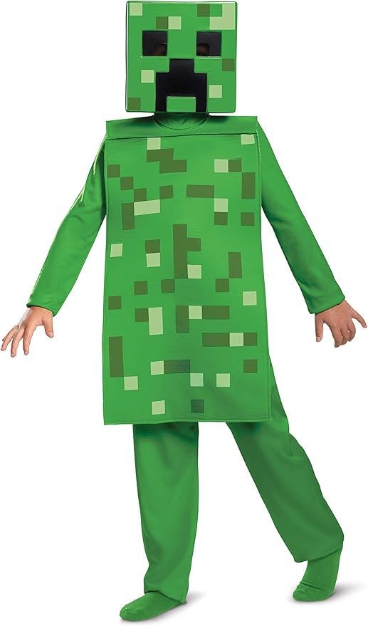 Kids' Creeper Minecraft family Halloween costume