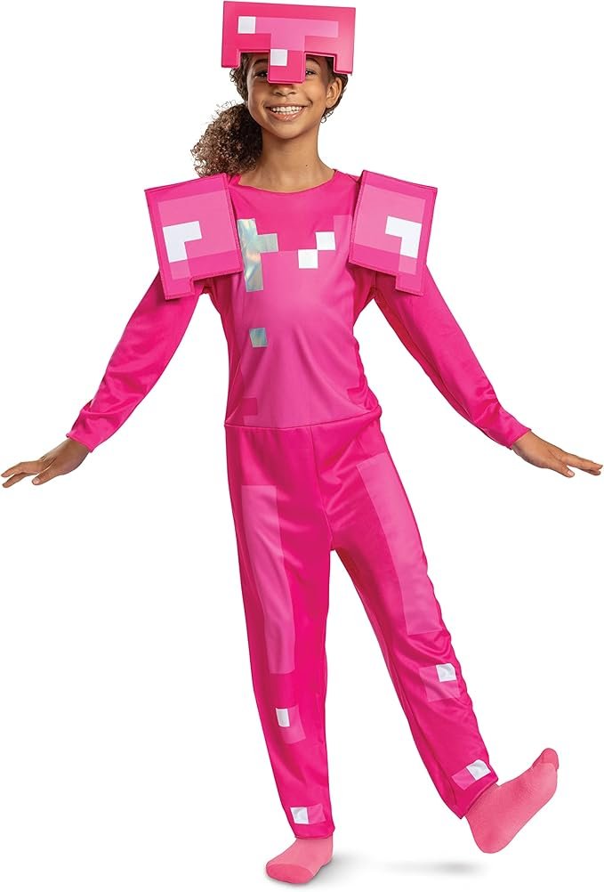 Girls' Pink Armor Minecraft family Halloween costume