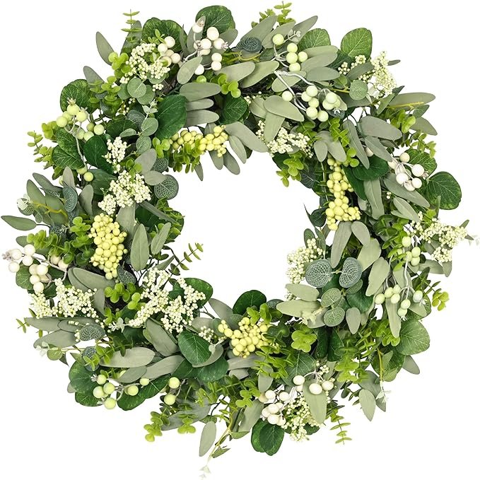Wreath for the faux wood door