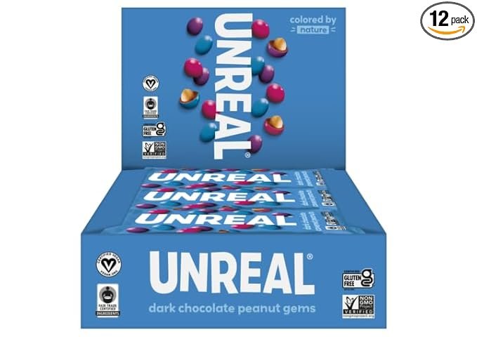 Unreal dark chocolate peanut gems