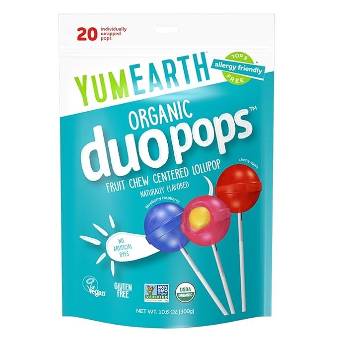 Dye-free Halloween treats: YumEarth lollipops
