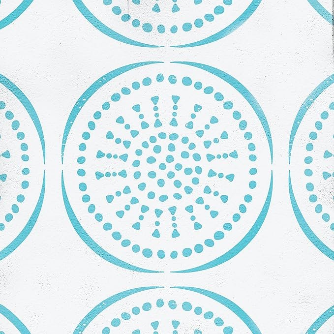 Affordable kitchen updates: boho stencil backsplash