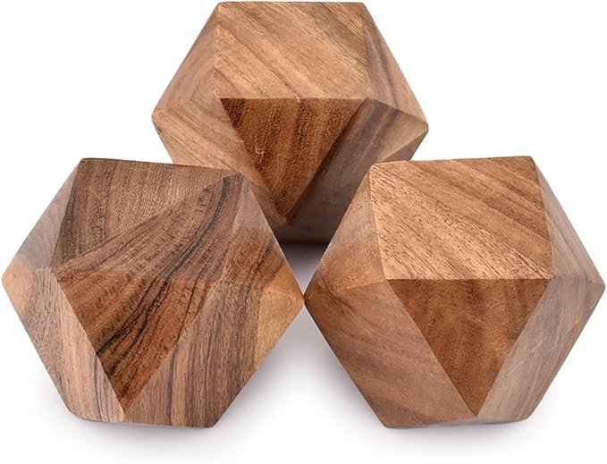 Angular decorative wood balls