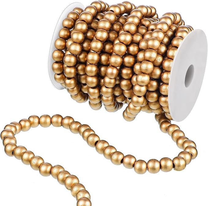 Gold wood bead garland