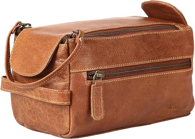 2025 gift guides idea: Leather toiletry bag