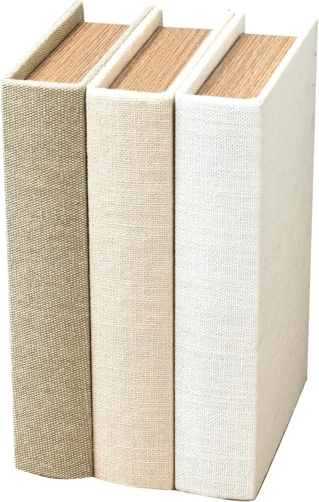 Linen decorative books set of 3