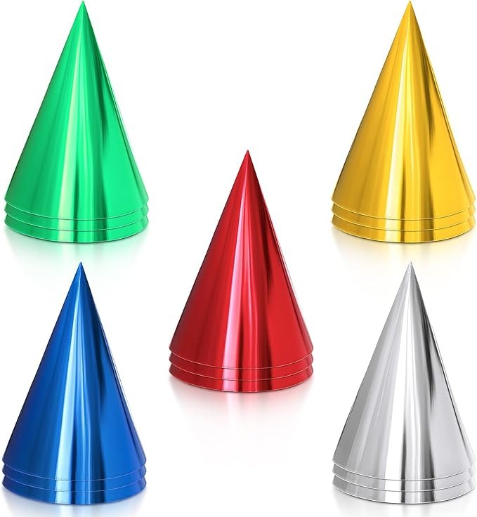 Metallic party hats