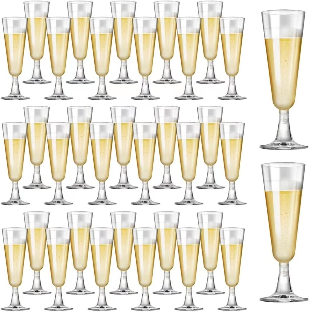 New Year's Eve Activities for Families idea: plastic flutes for sparkling cider