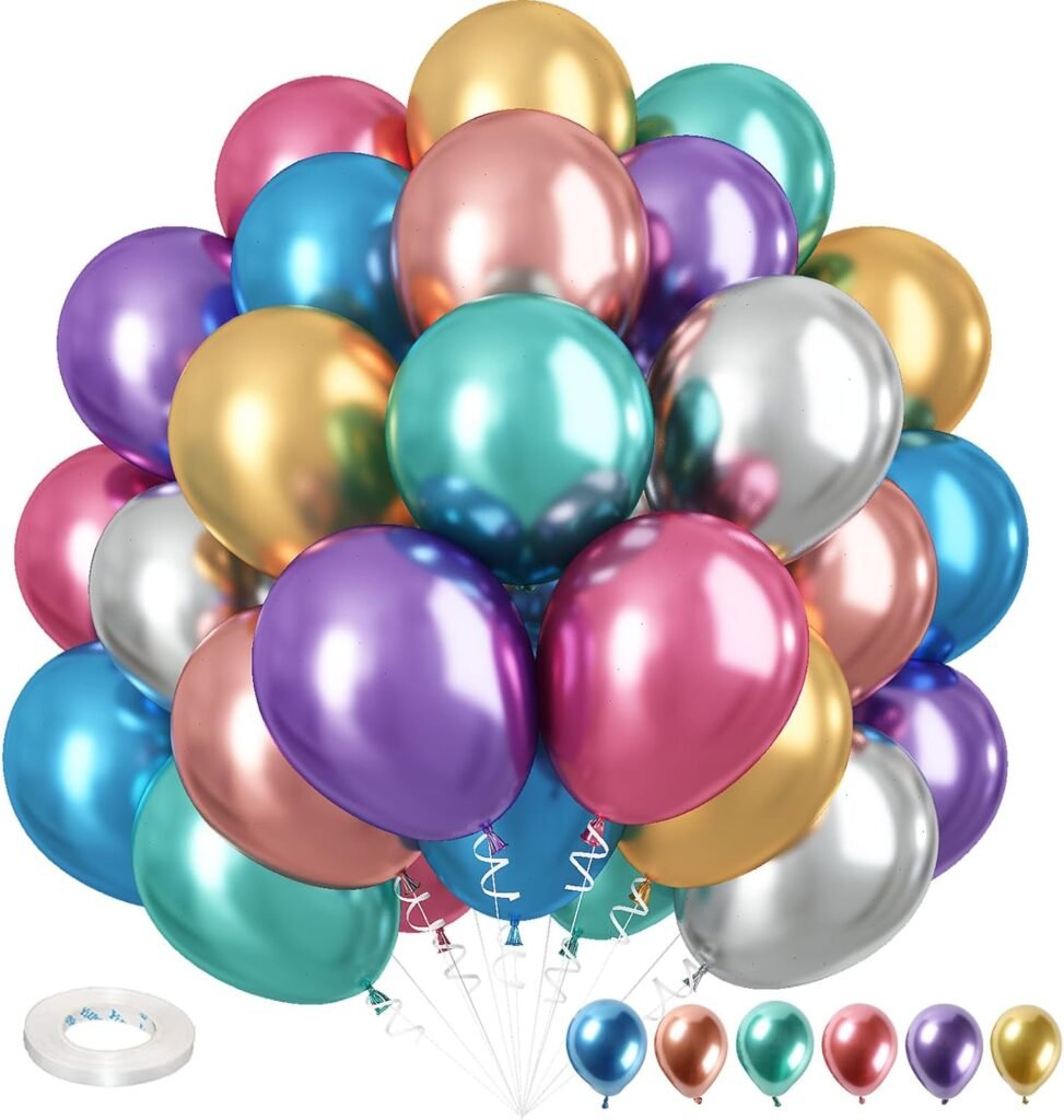 Colorful metallic balloons