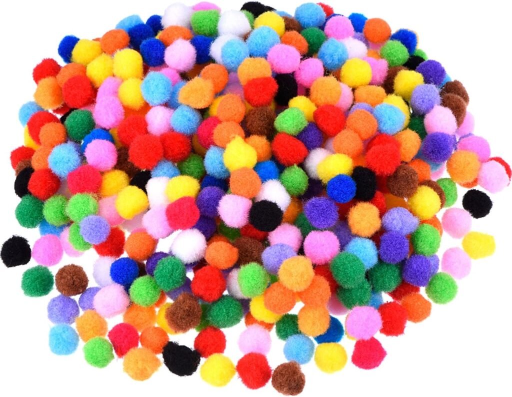 Colorful pom poms
