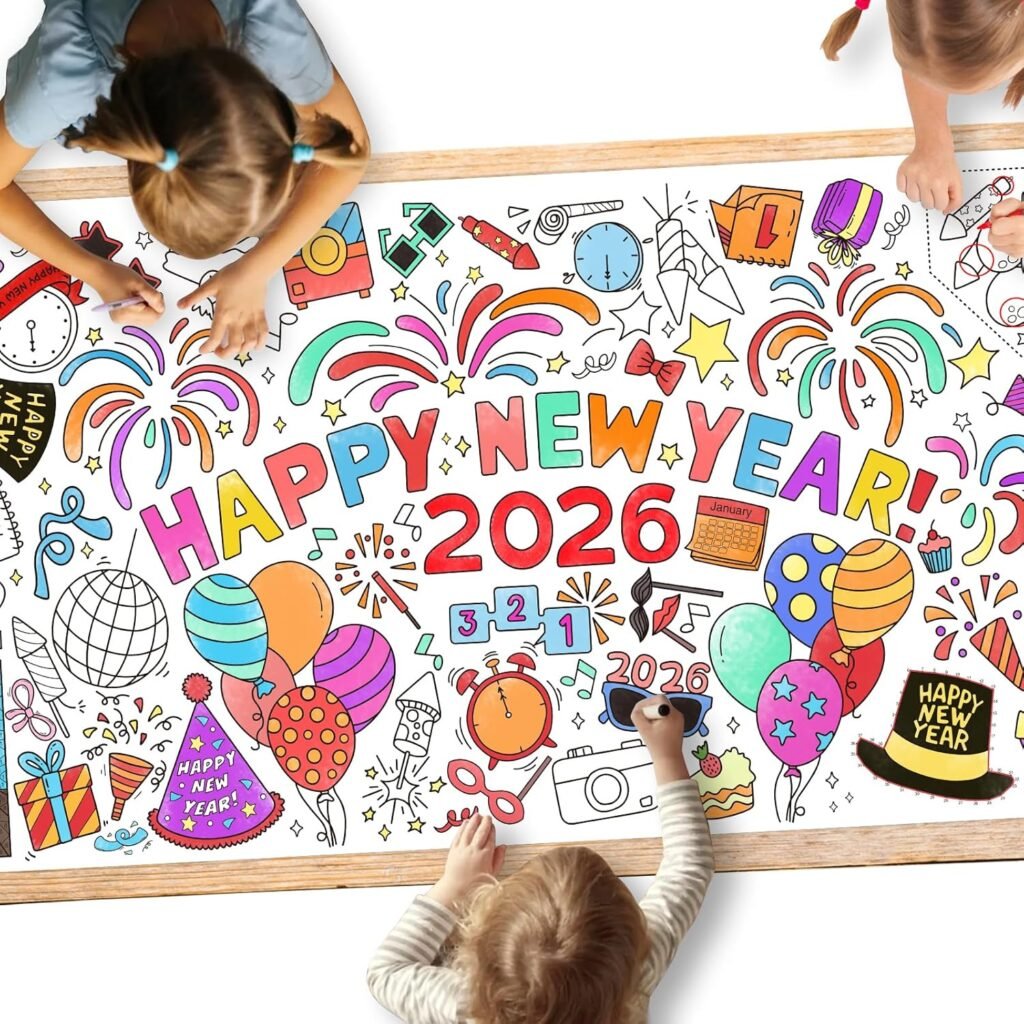 Happy New Year coloring poster
