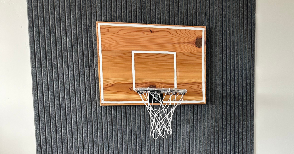 Kids room basketball wall with hoop