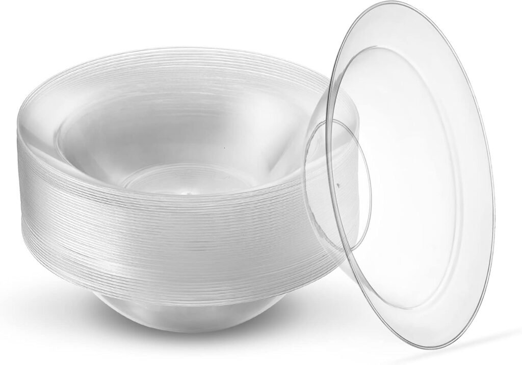 How to set a table: Add dessert plates on top. In this case, transparent bowls for snow cones