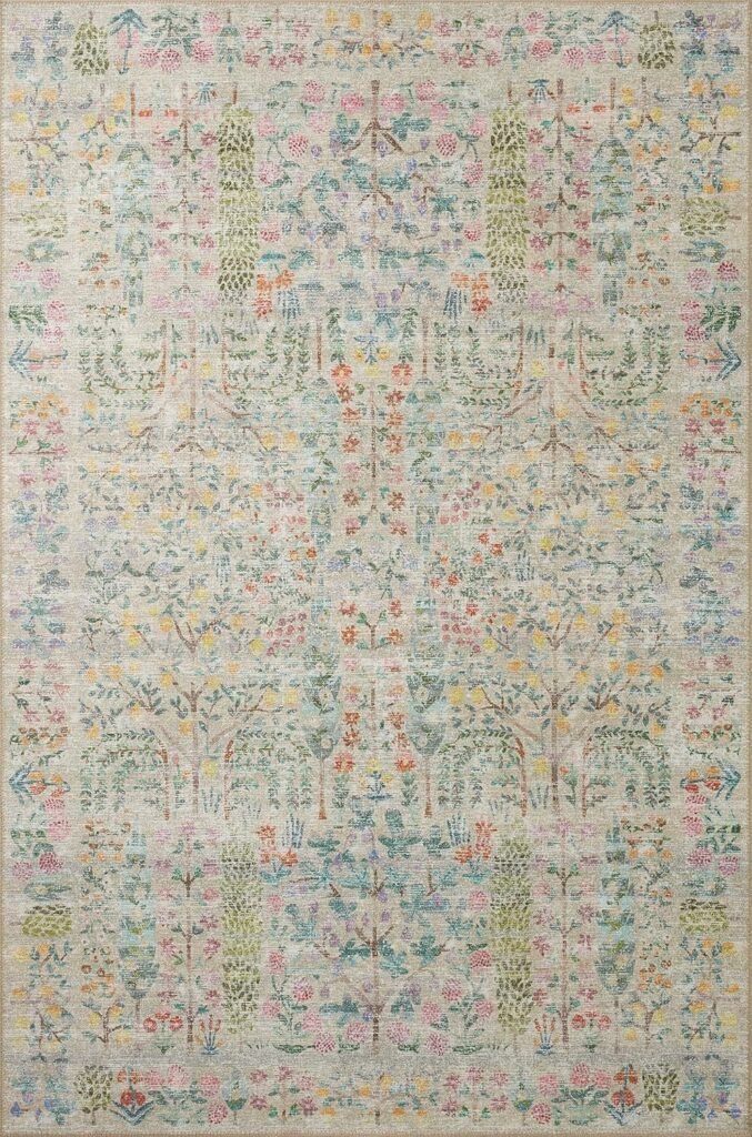 Muted color floral rug