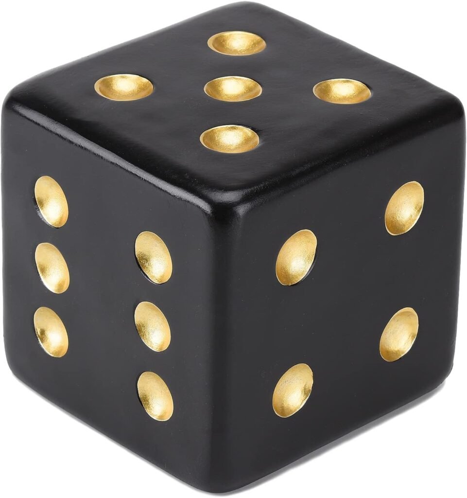 Black and gold dice decor
