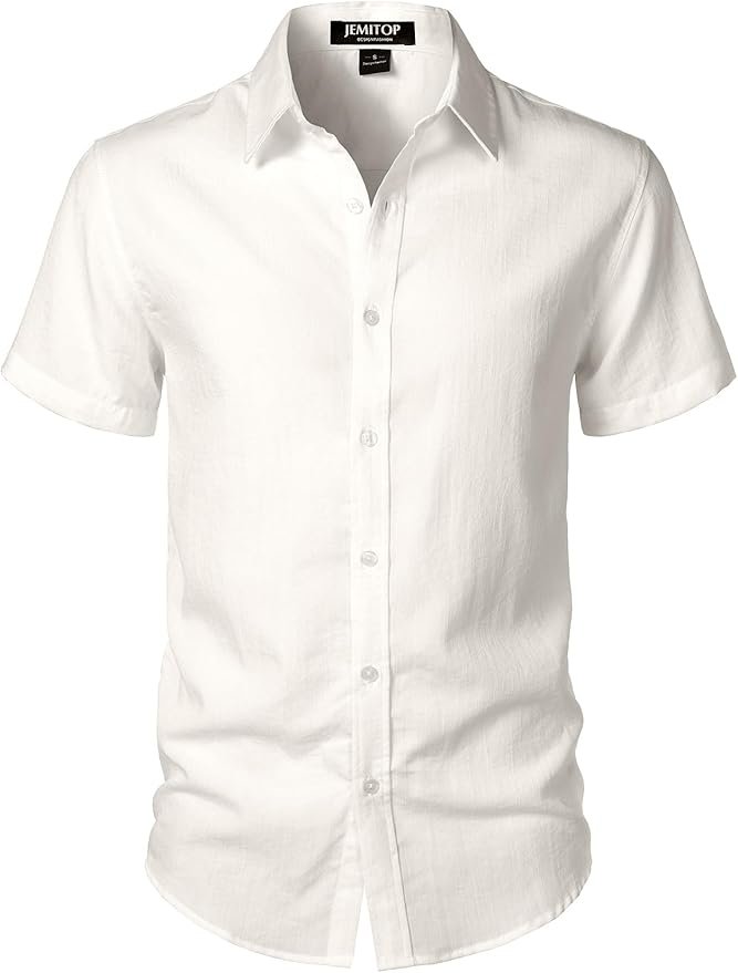 Men's white button-down shirt