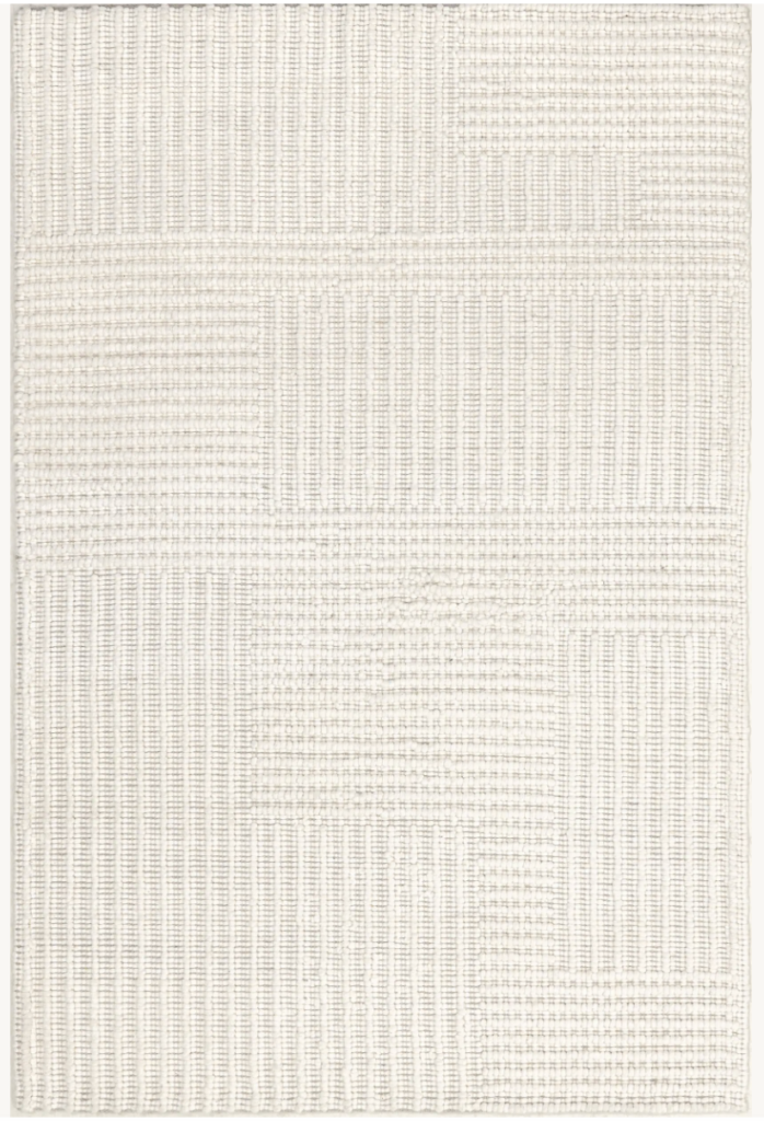 Modern white and beige striped rug