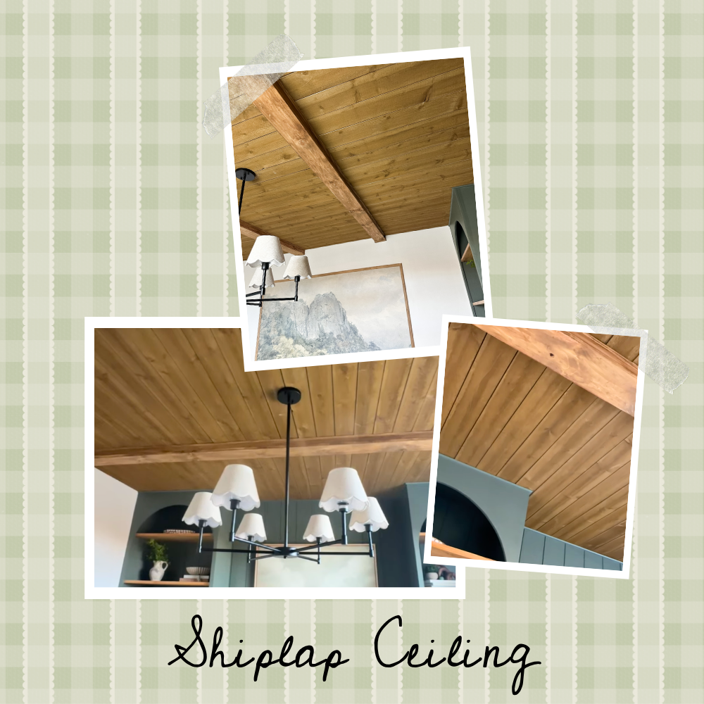 How to install shiplap example of a warm wood shiplap ceiling with beams