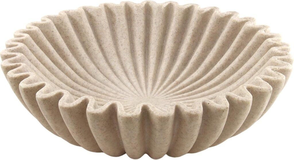 Textured decorative beige bowl