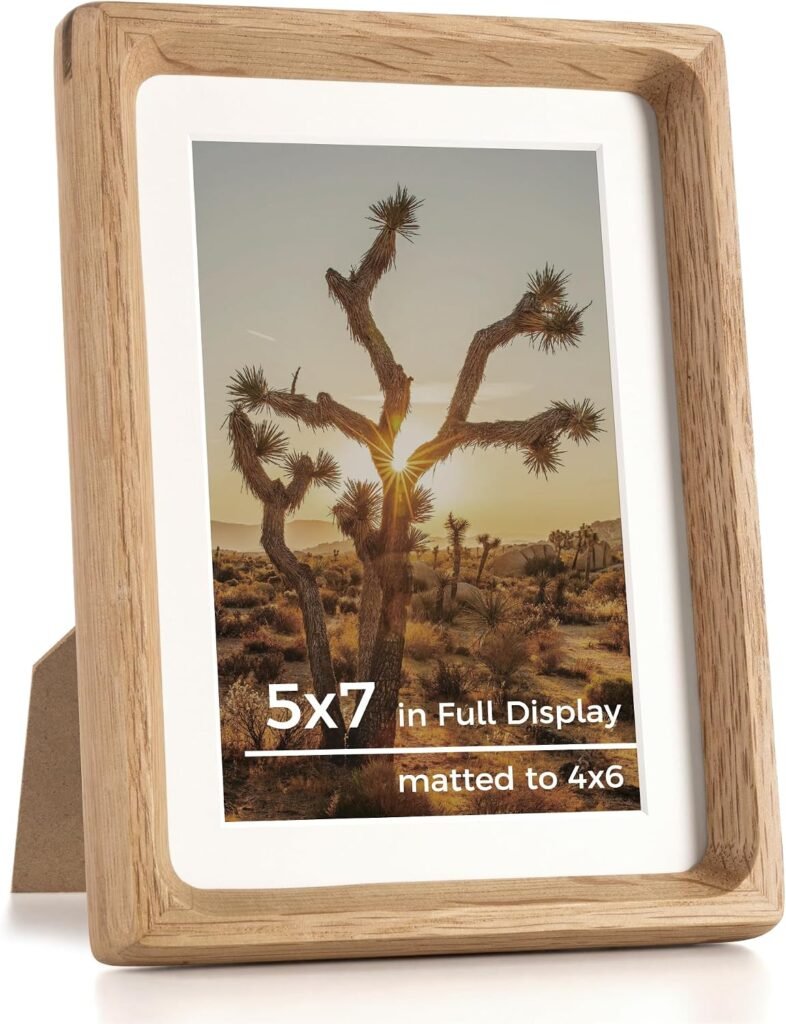 Shelf styling idea: light wood 5x7 frame with rounded edge