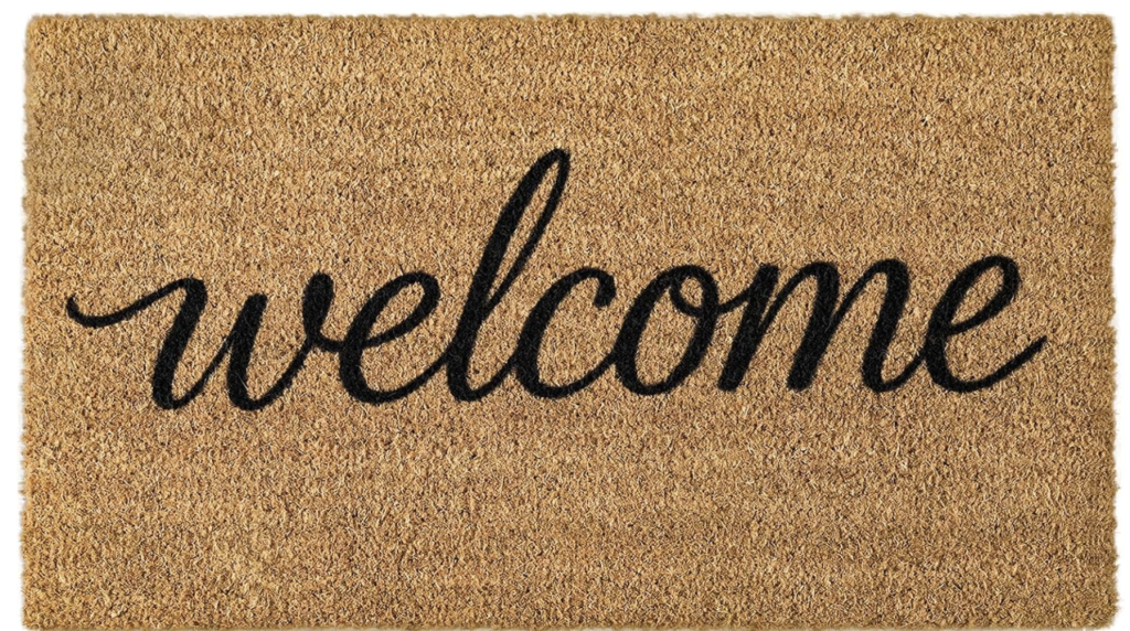 Simple script welcome mat