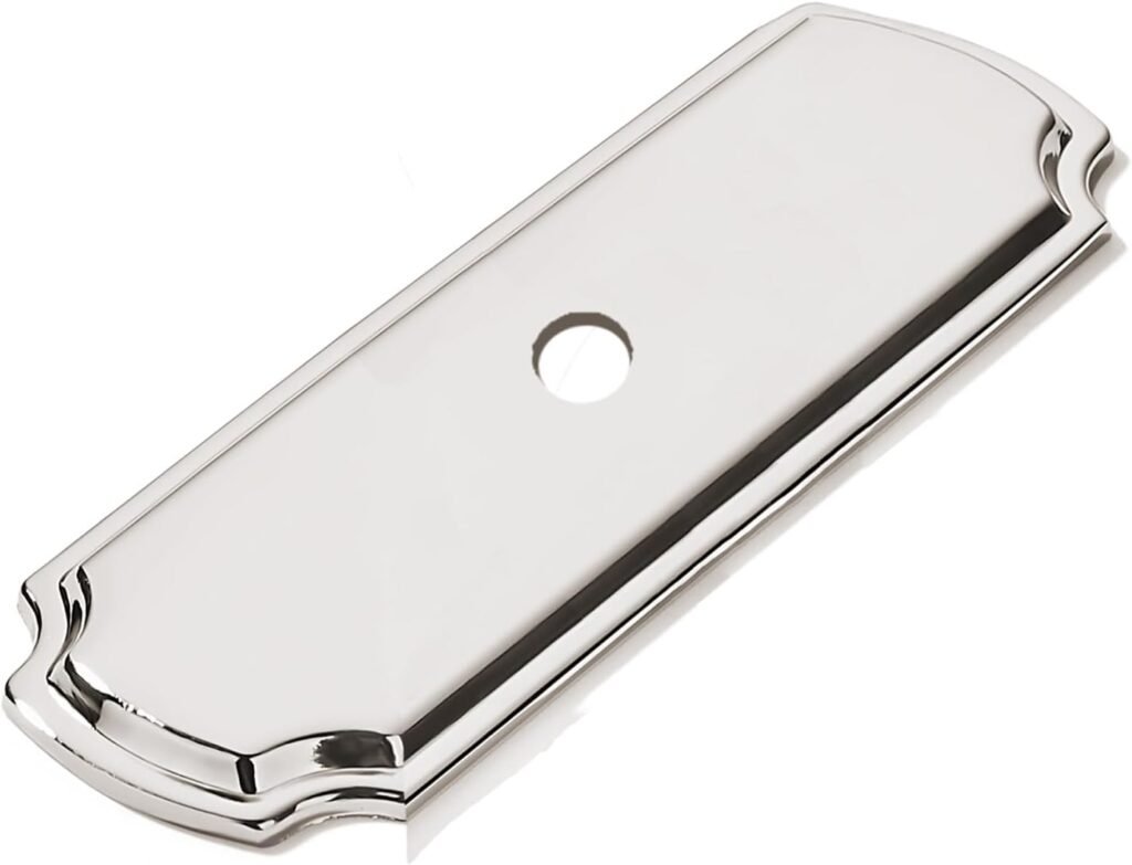 Rectangular silver backplate with inversely curved corners