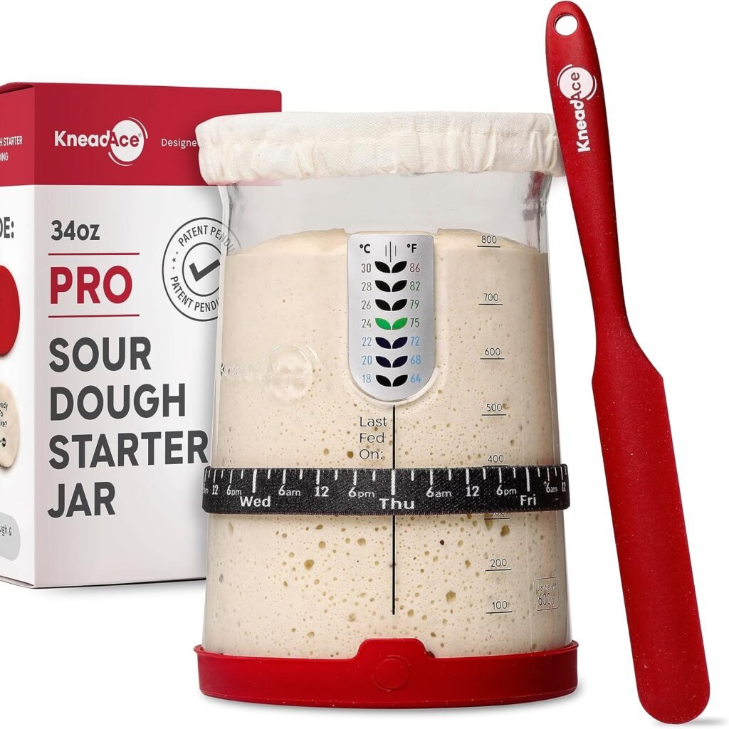 Sourdough starter kit with jar and spatula