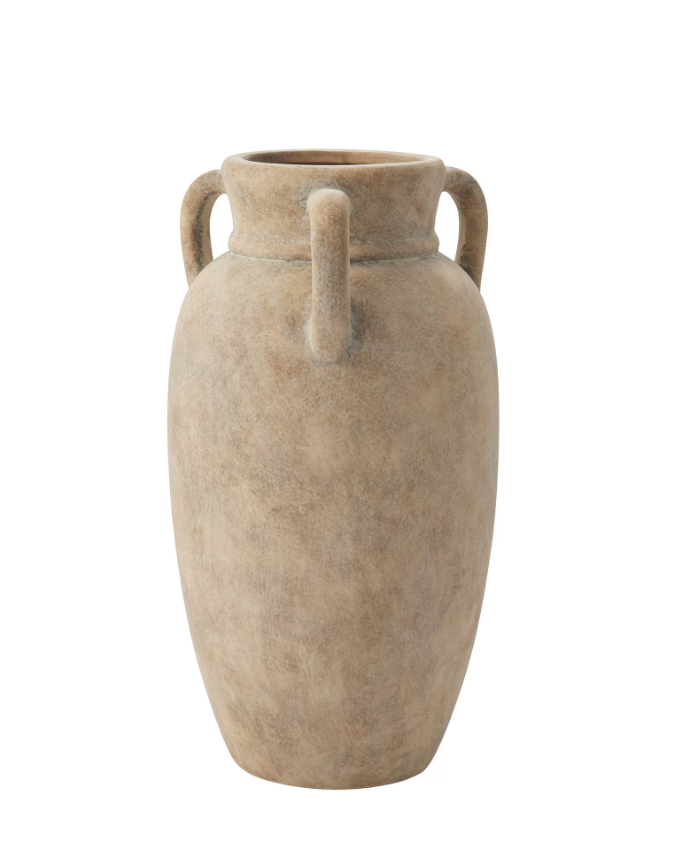 Rustic stone-finish tall vase