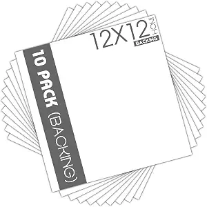 White 12x12 foam boards to outline the squares in the checkerboard patio transformation