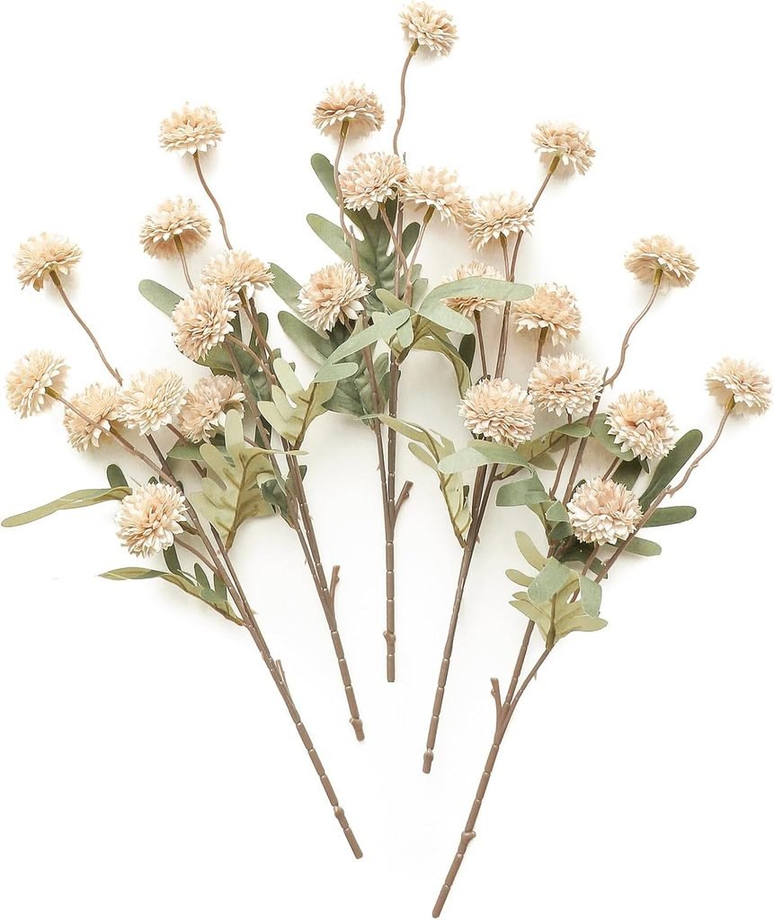 Beige chrysanthemum stems