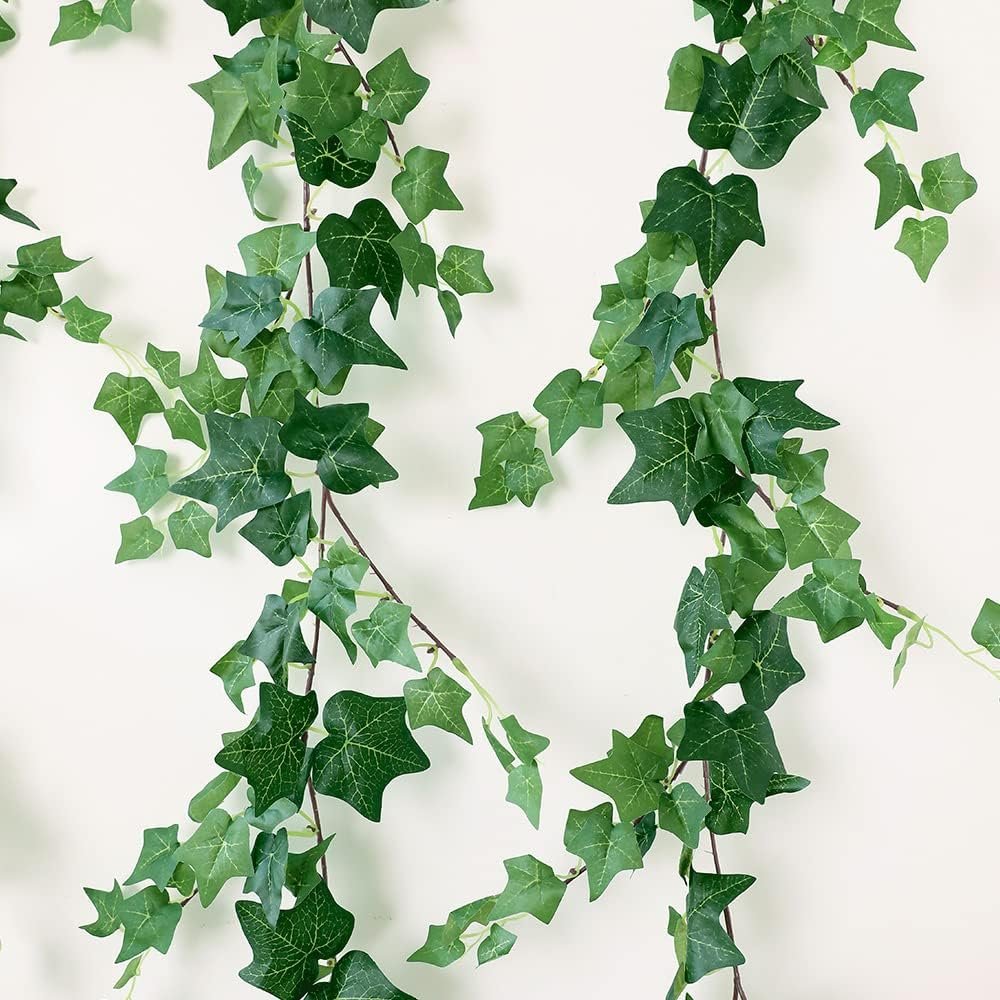 Artificial green ivy garland with realistic leaves for decorating a potion station