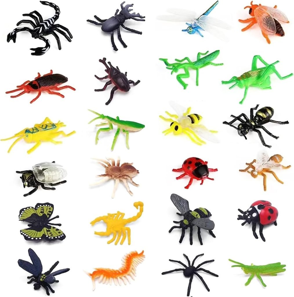 Assortment of plastic bugs and insects to add to a DIY mud kitchen potion cauldron