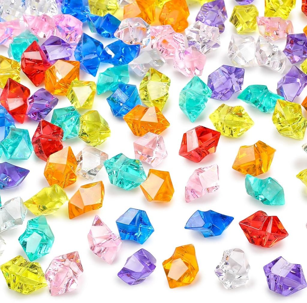 Colorful translucent acrylic gems to use as sparkly "potion ingredients"